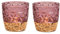 Schmucks HOME Deko Gold rosa 2X Windlicht Glas Teelichthalter 9x9 cm (rosa)