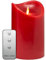 Tronje 15cm LED Kerze mit Timer u. Fernbedienung - Leuchtdauer 1000 Std. Echtwachskerze mit beweglicher Flamme Rot