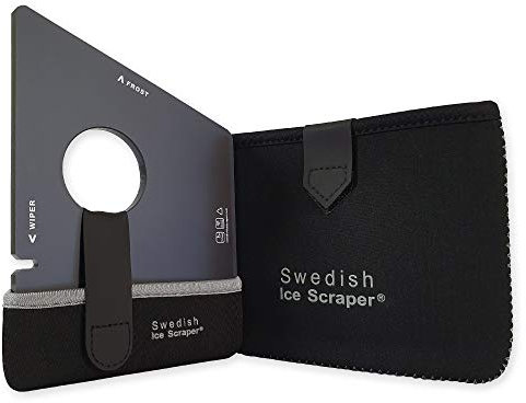 Swedish Ice Scraper - 6mm Black with Neoprene Holder and Sleeve