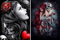 Bimkole 2 Pack DIY 5D Diamond Painting Zubehör Skelett Schönheit, Rose Frau Diamant Malerei Kit Voll Runde Bohrer Malen nach Zahlen Malerei Stickerei Kreuzstich Diamond Dekoration (30x40 cm)