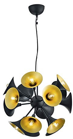 Trio Leuchten Pendelleuchte Orchestra 303201532, Metall Schwarz/goldfarbig, exkl. 15x E14