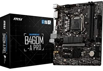 MSI B460M-A PRO (Intel LGA1200 DDR4 M.2 USB 3.2 Gen 1 HDMI M-ATX Gaming Motherboard)