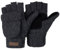 ViGrace Winter-Strickhandschuhe, fingerlos, Wolle, Fäustlinge, warmer Handschuh für Damen und Herren, grau dunkel, Medium