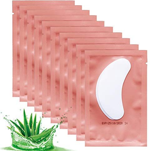 Lot de 50 paires de coussinets sous les yeux, extensions de cils, extensions de cils, sans peluches sous hydrogel pour masque pour les yeux, outil de beauté Rose