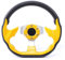 Volante da corsa, 320 mm / 12,5 pollici in fibra di carbonio in pelle PVC Volante sportivo da corsa per auto da corsa con pulsante clacson Accessorio universale