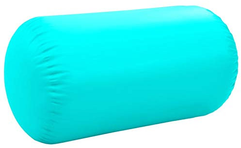 Festnight Aufblasbare Gymnastik-Rolle mit Pumpe Air Roll Yoga Roll Gym Air Barrel Übung Spalte 120x90 cm PVC Grün