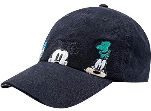 Concept One Unisex-Erwachsene Disney Mouse and, Peek-a-Boo Cotton Adjustable Baseball Cap with Comic Strip Print Curved Brim Dad Hat, Schwarz-Mickey und Friends, Einheitsgröße
