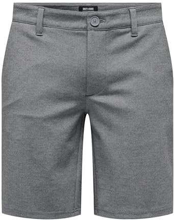 Only & Sons Herren Onsmark Shorts 0209 Noos, Medium Grey Melange, S