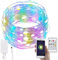 Luminea Home Control Lichterkette mit Musik: RGB-LED-Lichterdraht mit Musik-Steuerung, WLAN und App, USB, 10 m (Lichterkette RGB, LED bunt, Lichtschlauch Solar)