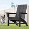 POLYDUN Moderner Adirondack Stuhl, HDPE wetterfester Kunststoff Lounge Strandstühle für Pool Terrasse Deck Garten, Hinterhof und Rasenmöbel (schwarz)