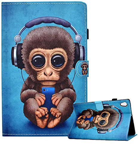 CXTcase Funda para Lenovo Tab M10 HD 2nd Gen TB-X306X/TB-X306F Folio TPU+PU Función de Soporte Protectora Smart Cover Tableta Carcasa Lenovo Tab M10 HD 10.1 2020,Mono