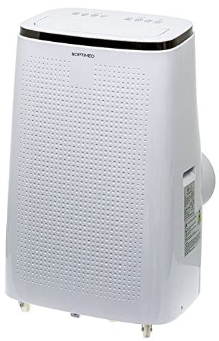 OPTIMEO Climatiseur mobile 4,7kW 16000BTU, Réversible, Blanc, Compact, Efficace pour les pièces jusqu'à 45m2, 3 vitesses de ventilation, écran LED, télécommande, 4 roulettes OPC-A01-160HP