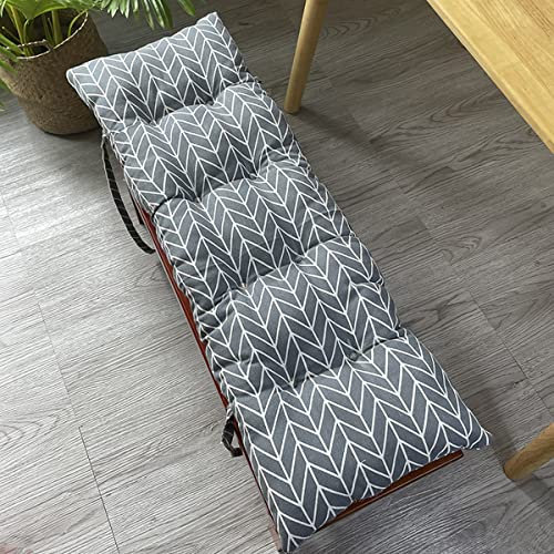HENgd Dickes, langes Ersatz-Bankkissen im Boho-Stil, mit Befestigungsbändern, 2- und 3-Sitzer-Bankmatte, Terrassenbank, Sitzkissen, Gartenbank, Sitzkissen, für drinnen und draußen