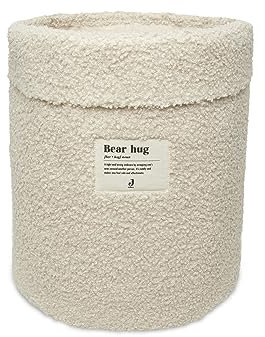 Jollein Panier de rangement, diamètre : 18 cm, avec plateau naturel boucle