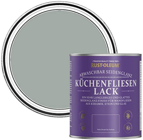 Rust-Oleum Grey water resistant Kitchen Tile Paint in Satin Finish - Pitch Grey 750ml