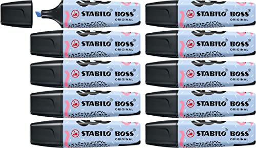 STABILO - Textmarker - BOSS ORIGINAL Pastel by Ju Schnee - 10er Pack - wolkenblau