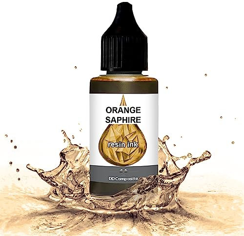 DD Composite Resin Inks Tinte Fluid Art Alkohol Ink hochkonzentriert Epoxidharz Kunst Design River Table Dish-Art, Menge:30ml, Resin Ink Color:ORANGE SAPHIRE