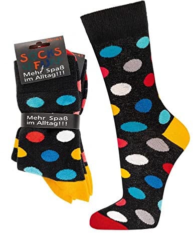 Socks4Fun Damen Jungen Herren Funsocken (2 Paar) 42-47 Punkte