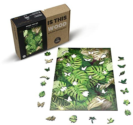 WOOD YOU DO Holzpuzzle Pflanzenmotiv Holzpuzzle Für Erwachsene Wooden Puzzle Holzpuzzles Perfekt Geschenkidee für Erwachsene 320 Teile, 41x28cm (Great Monstera, A3, XL)