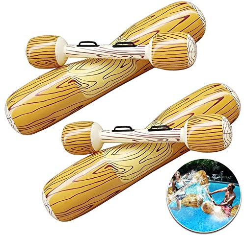 JOOCCO Inflatable Pool Floats, Raft Games for Kids & Adults, Fighting Battle Log Rafts Row Toys, Party Float Swimming Water Toys Canoe Ride On Toy, 2 Pack