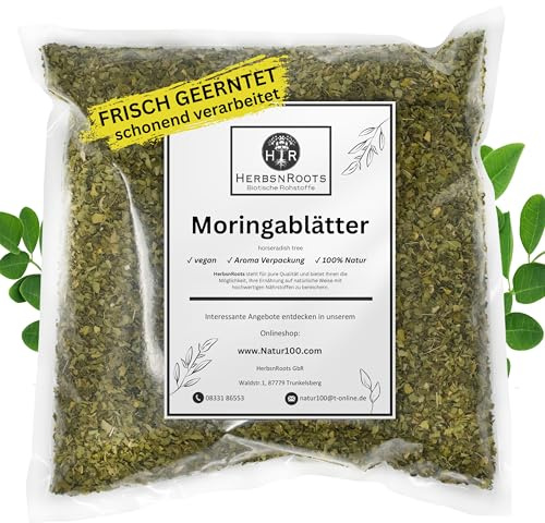 Moringa Tee 1000g • Moringa Kräuter Tee • Moringablätter getrocknet • Grüner Tee • Erste Wahl • hoher Wirkstoffanteil • ähnlich Schwedenkräuter • HerbsnRoots