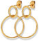 GOLDENCAT Pendientes Double Circle, Aros para Mujer, Pendientes Ligeros de Aro con Cierre Tuerca a Presión, Acero Inoxidable, Bañado en oro 14k