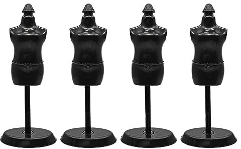 4 Sets von Schaufensterpuppen, schwarzer Kunststoff-Stützrahmen, geeignet für 16–17 cm Kleiderständer