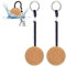 Lot de 2 porte-clés flottants en liège - 53 mm - Boule en bois - Accessoire de bateau - Pour sports nautiques - Pour bateau, voile, flotteur, kayak, canoë, marine