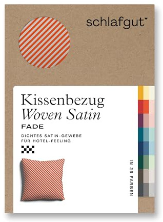 schlafgut Woven Fade Satin Kissenbezug 40x40 cm Yellow Fade gestreift in Premium Hotelqualität, Kopfkissenbezug einzeln mit 100% weicher Baumwolle