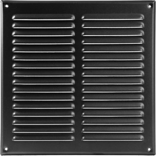 Vent Systems - Cubierta de rejilla de ventilación cuadrada de metal negro de 10 x 10 pulgadas (interior), rejilla deflectora de ventilación de registro, rejilla de ventilación integrada, HVAC para