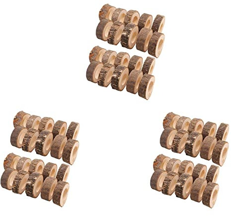 ESUSO 60x Anneau de Serviette en Bois Porte-Anneau de Serviette de Noël Porte-Serviette Rond Anneaux de Serviette 1.18 Pouces