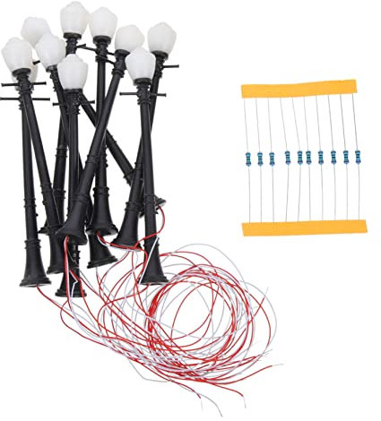 OSALADI 10stücke Miniatur Straße Lampen Modelle Mini Landschaft Sand Tisch Lampe Dekore Garten Innen Außen Dekoration Puppenhaus Gartenarbeit