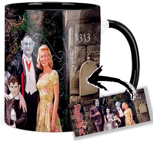 The Munsters Fred Gwynne Yvonne De Carlo Tasse Innen & Henkel Schwarz Keramikbecher Mug