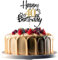 JEKUGOT 40th Birthday Cake Toppers, Black and Gold Glitter Cake Decorations, Happy 40th Birthday Cake Toppers for Men and women Themed Party (1pcs)