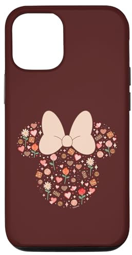 Hülle für iPhone 13 Pro Disney Minnie Mouse-Symbol, gefüllt mit Pralinen, Blumen, Herzen, Liebe