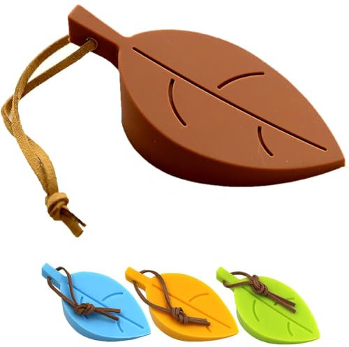 WKRTDY Arrêts Cale de Porte en Silicone, Lot de 4 Pièces - Design Feuille Décorative, avec Lanière Pratique pour Jardin, Bureau ou Domicile，Évitez Les Portes Claquant avec