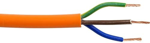 Orange 3 Core Flex Cable Wire 0.75mm 1.0mm 1.5mm 2.5mm Mower Hedge Strimmer Cable ***SOLD PER MTR*** (0.75MM 6Amp Rated)
