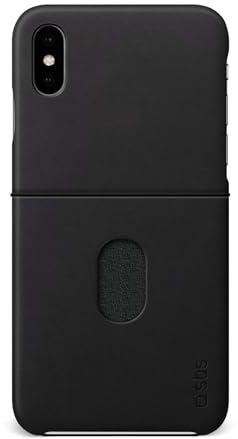 SBS cover per iPhone XS/X, in vera pelle, porta carte di credito integrato, nero