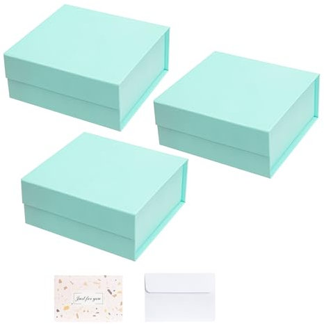 CHARMGIFTBOX 18 x 17,8 x 8,1 cm blaue Geschenkboxen mit Deckel, magnetische blaue Geschenkbox, kleine faltbare Boxen für Geburtstagsparty, Brautjungfer, Weihnachtsgeschenke