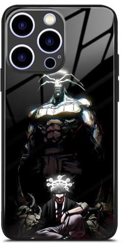 Mahoraga Anime Glass Phone Case for iPhone 14 Pro Max, Glossy Manga Cover