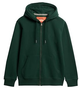 Superdry Herren Essential Logo Zip-Hoodie mit angerauter Innenseite Emaillegrün L