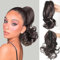 TTPSRY 25 cm Parrucca Donna Coda Capelli Extension con Pinza Ondulati Ricci Coda Finta Capelli Sintetici Posticci per Capelli Coda di Cavallo(Nero marrone)