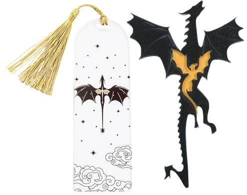 2 Stück Fourth Wing Lesezeichen,Fourth Wing Merch,Lesezeichen Fantasy,mit Sonne und Wolken,Bücherregal Dekoration,Perfektes Geschenk für Jungen,Mädchen,Freunde,Familie,Buchliebhaber