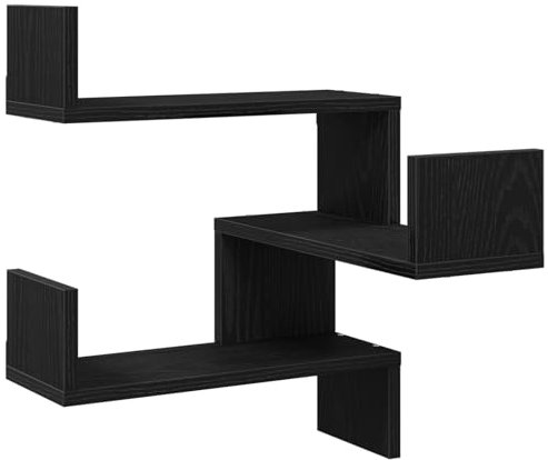 vidaXL Wand-Eckregal Schwarze Eiche 40 x 40 x 49,5 cm Holzwerkstoff, Wohnzimmer, Moderne Stauraumlösungen, langlebiges Wandregal, rechteckige Deko für die Heimorganisation, schickes Design