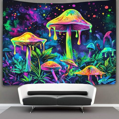 kaiyun Microfaser Flauschiger Wandteppich Mit Weed And Pilze Wandbespannung Oder Deckenbespannung Wandtuch (100cmx150cm,Dab-Stil)