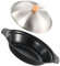 KOCKSHION Sartén de doble oído olla grande con tapa Cocina de cocina wok olla caliente de cocina ollas de cocina wok de metal ollas con tapa ollas de doble asa cocinar al wok planchar Negro