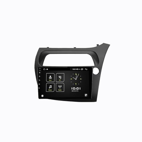9 Android 15 Pantalla Táctil Radio 2 DIN Coche Pantalla para Honda Civic Hatchback 2006-2011 con Enlace Espejo/GPS/FM/BT/Ventilador de refrigeración/Reproductor Multimedia(2+32G)