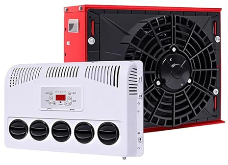 Machine Intégré De Réfrigération De Climatisation Électrique 12V/24V, pour Camping-Cars, Camions, Véhicules De Construction, Pelles, Moissonneuses, Machines Agricoles,24V-Red