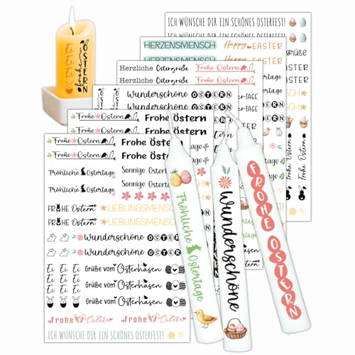 Kerzentattoos | Ostern Kerzen Gestaltung Hasen Tattoo Aufkleber | Für