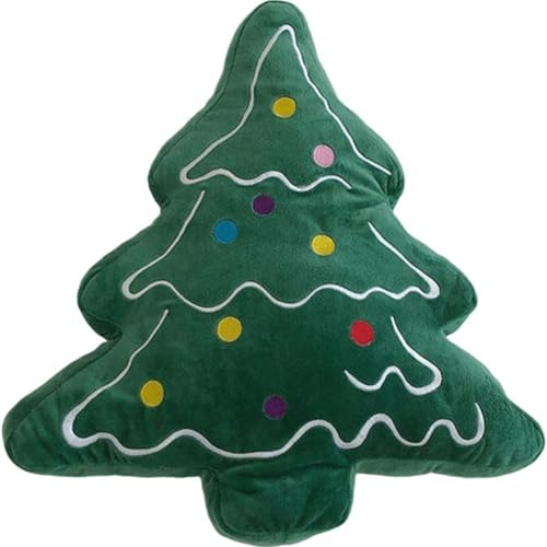 1 Cuscino Natalizio, Cuscino a Forma di Albero di Natale, Cuscini di Peluche, Cuscino a Forma di Albero di Natale per Decorazione di Divani, Stanze E Feste.